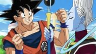 Goku (left) and Whis (right) as they appear in Dragon Ball Super's anime (Image via Toei Animation)